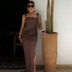 Damen Maxikleid mit elegantem Wickeldesign und verführerischem Schlitz R&B
