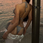 Damen Bikini-Set mit funkelnden Details und verstellbaren Trägern R&B