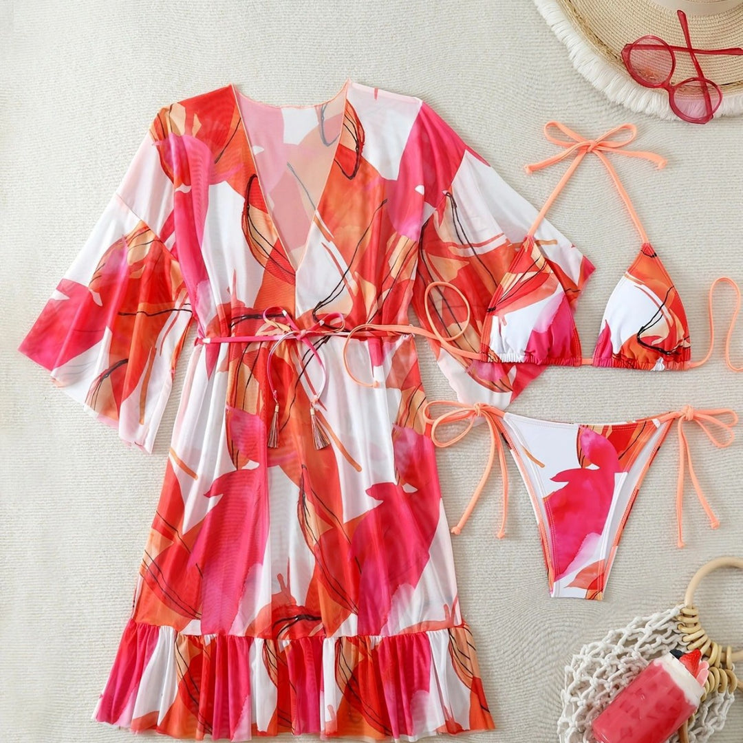 Damen Bikiniset mit floralem Kaftan R&B
