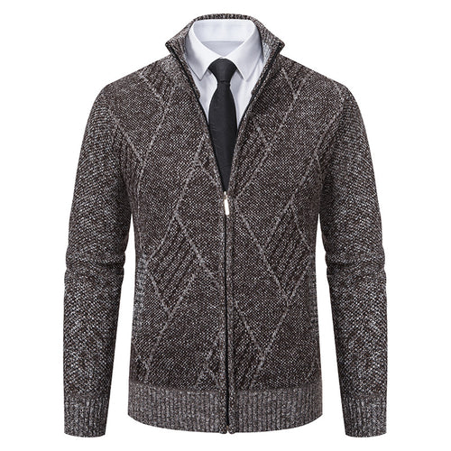 Herren Strickjacke mit modernem Muster und schmalem Schnitt R&B