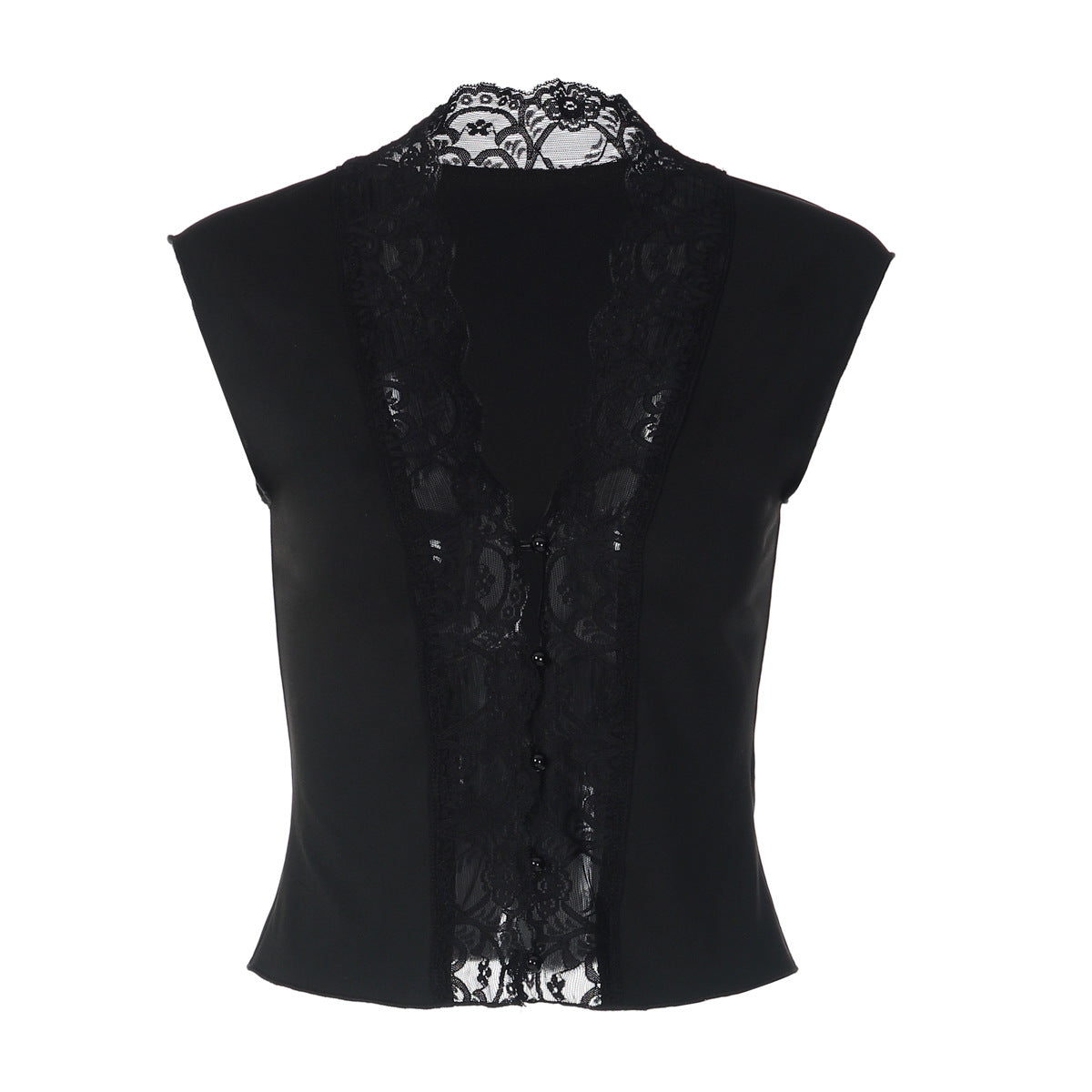 Damen Elegantes Spitzenoberteil mit tiefem V-Ausschnitt R&B