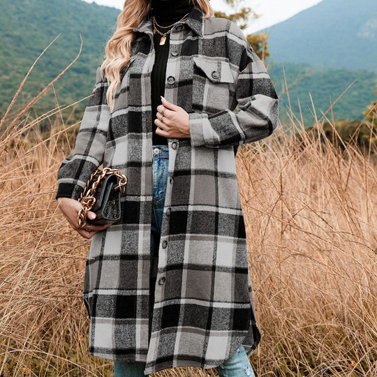 Damen Flanellhemd-Kleid mit Karomuster R&B