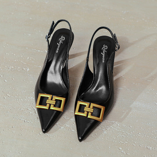 Damen Slingback Pumps mit eleganter Schnallenapplikation R&B