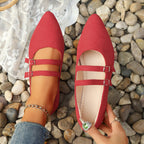 Damen spitze Ballerinas mit doppeltem Riemendesign R&B