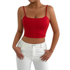 Damen Figurbetontes Crop-Top aus elastischem Material mit Spaghetti-Trägern