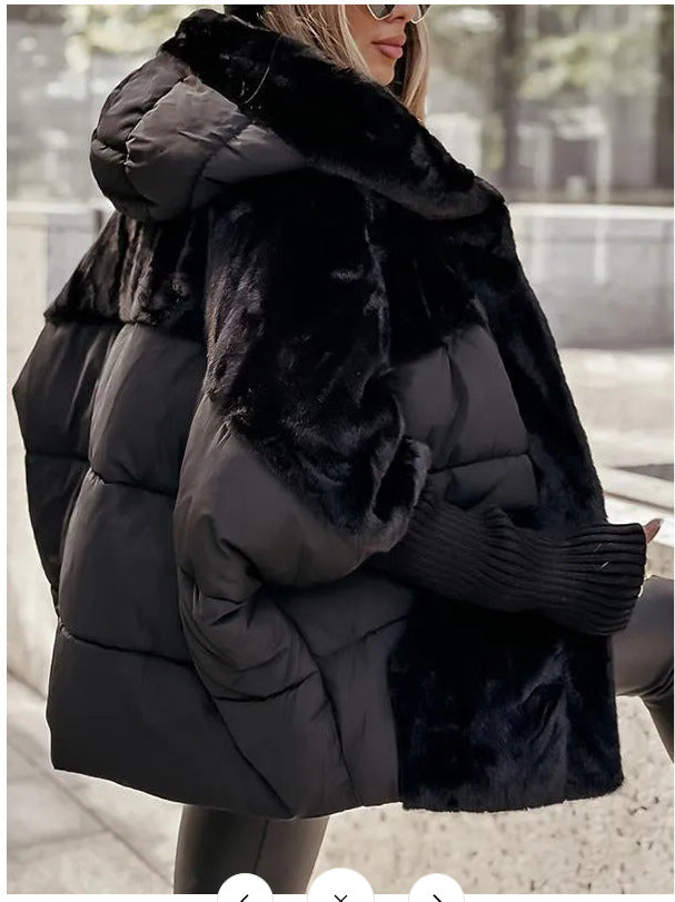 Damen Fleece-Wendejacke mit voluminösem Schnitt und hohem Kragen R&B