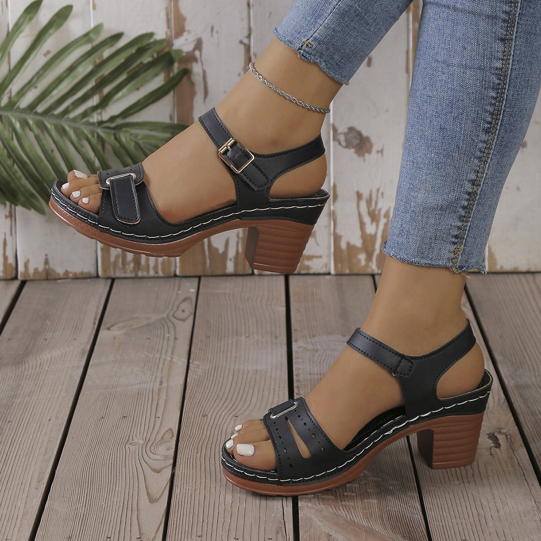 Damen Plateau-Sandaletten mit elegantem Riemchen-Design R&B
