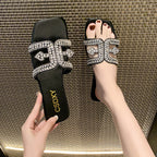 Damen Modische Riemchen-Sandalen mit funkelndem Strass-Detail und elegantem Design R&B