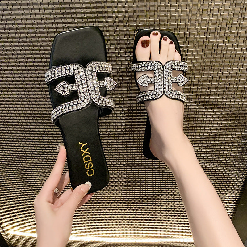 Damen Modische Riemchen-Sandalen mit funkelndem Strass-Detail und elegantem Design R&B