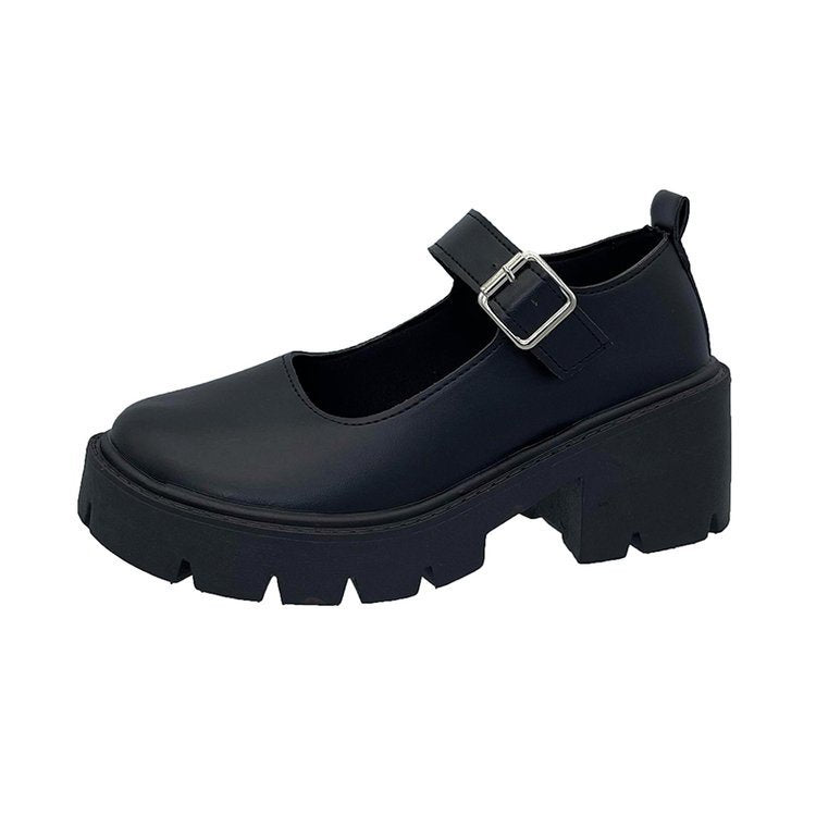 Damen Mary Jane Schuhe mit robustem Plateau und modischem Riemchen R&B