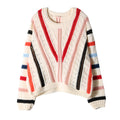 Damen lässiger Strickpullover mit modernem Farbverlauf und einzigartiger Lochstruktur R&B