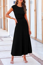 Damen Midi-Kleid mit hohem Taillenbund R&B