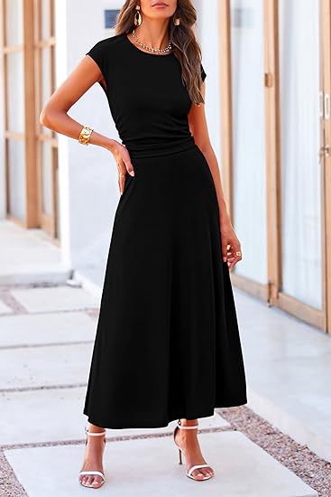 Damen Midi-Kleid mit hohem Taillenbund R&B