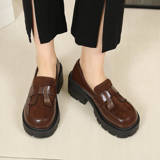 Damen Mokassins mit modischem Schnallen-Design und robuster Laufsohle R&B