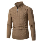Herren Strickpullover mit hohem Kragen und Reißverschluss