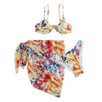 Damen Bikini-Set mit verstellbaren Trägern und modischem Wickelrock