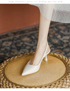 Damen spitze Slingback-Pumps mit elegantem Blockabsatz R&B