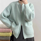 Damen Kuscheliger Strickcardigan mit Reißverschluss und gemütlicher Passform
