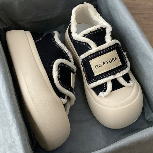 Damen modische Sneakers mit bequemem Klettverschluss und schaumstoffgepolsterter Sohle R&B