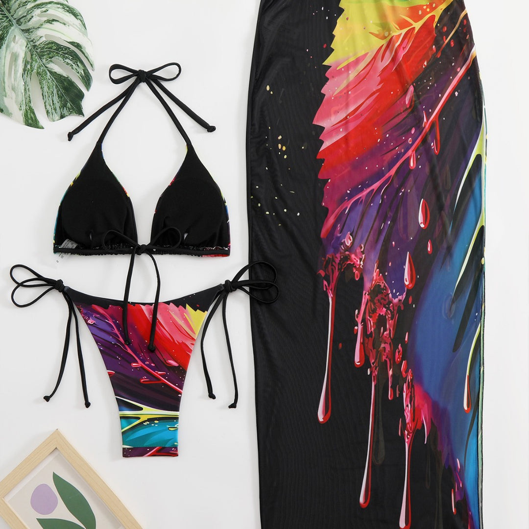 Damen Bikini-Set mit länglichem Rock R&B