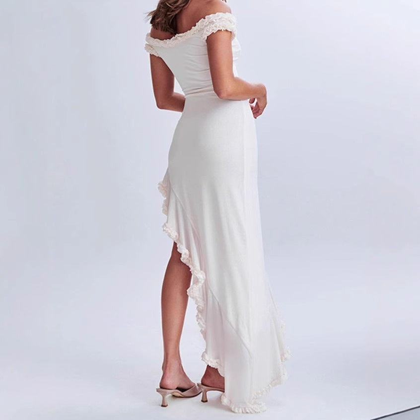 Damen Elegantes Maxikleid mit Rüschendetail R&B