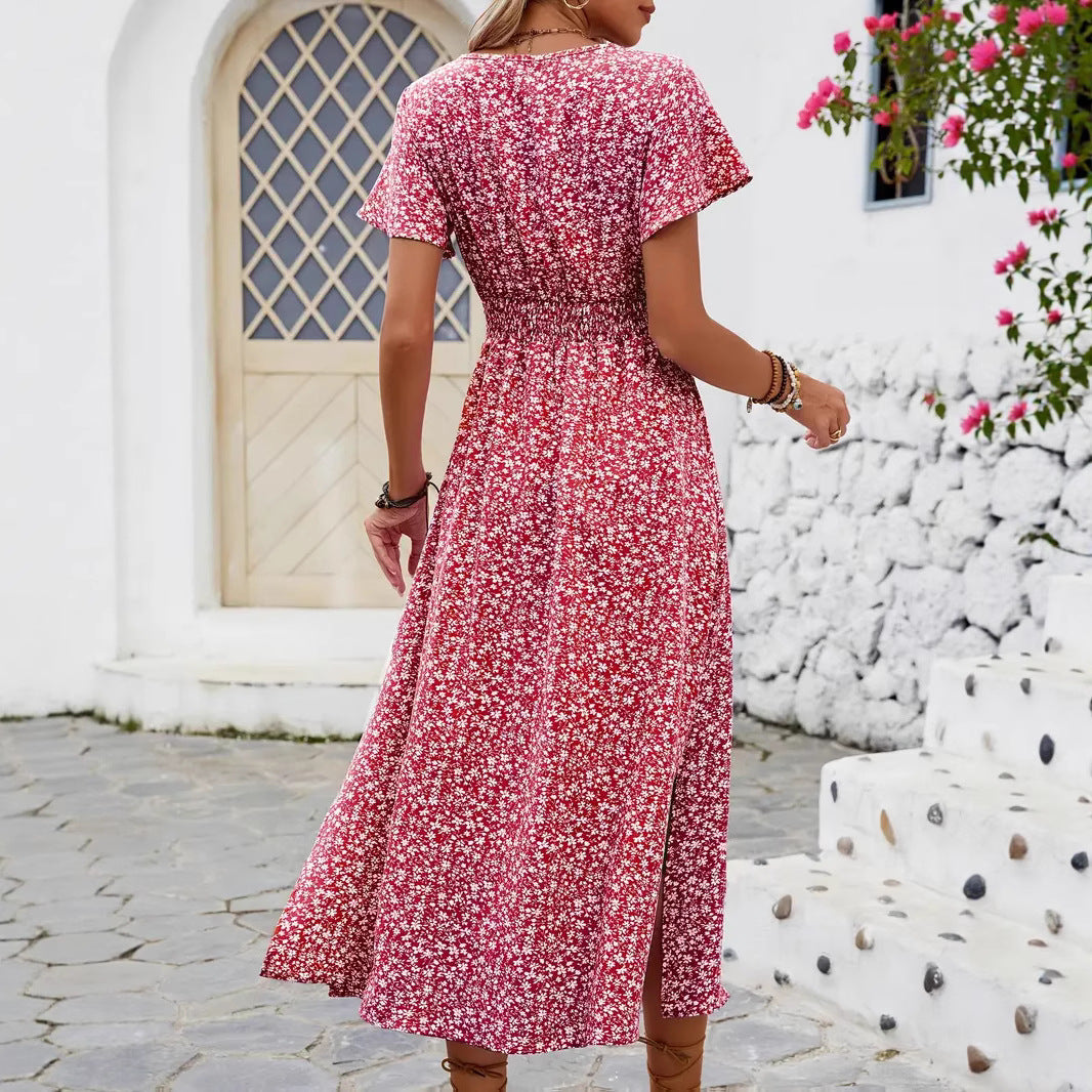 Damen Maxi-Kleid mit floralen Mustern R&B