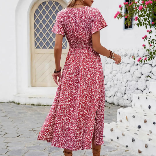 Damen Maxi-Kleid mit floralen Mustern R&B