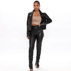 Damen Hochtaillierte Biker hose R&B