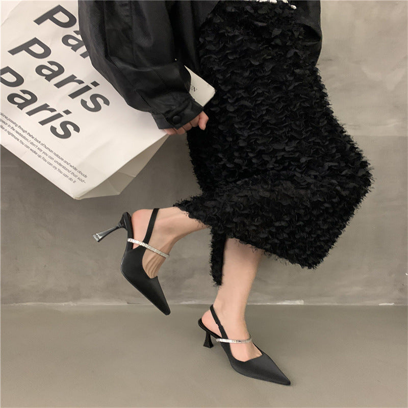 Damen Elegante Slingback-Pumps mit Glitzerakzent und spitzem Zehenbereich R&B