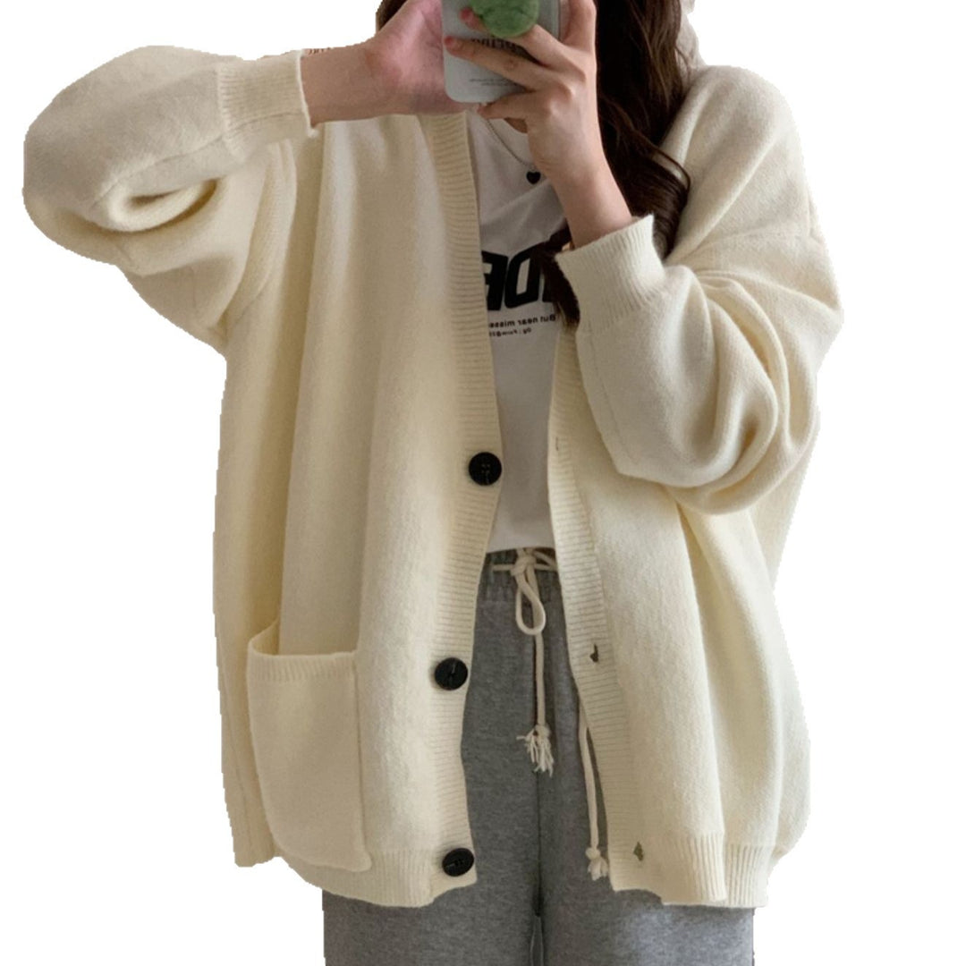 Damen Gemütliche Strickjacke mit weiten Ärmeln und praktischen Taschen R&B