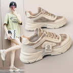 Damen modische Chunky Sneakers mit atmungsaktiver Oberflächenstruktur R&B
