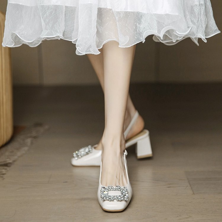 Damen elegante Slingback-Pumps mit funkelndem Schmuckdetail R&B