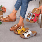 Damen bequeme Pantoletten mit elegantem Schmuckdetail R&B