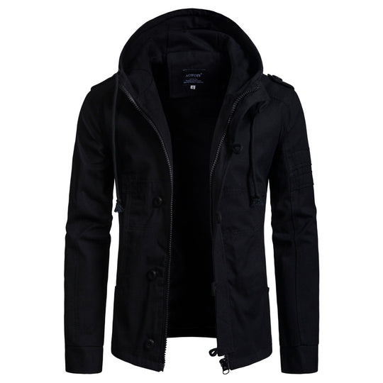 Herren funktionale Outdoor-Jacke mit hohem Kragen und praktischen Taschen R&B