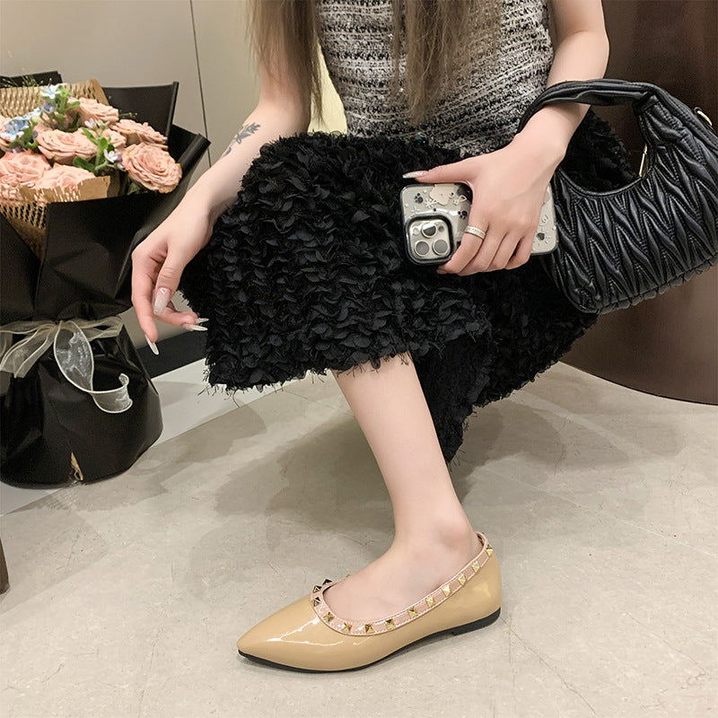 Damen spitze Ballerina Schuhe mit Nieten-Details R&B