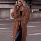 Damen Langer Strickcardigan mit tieferem Rückensaum und lässigem Schnitt R&B