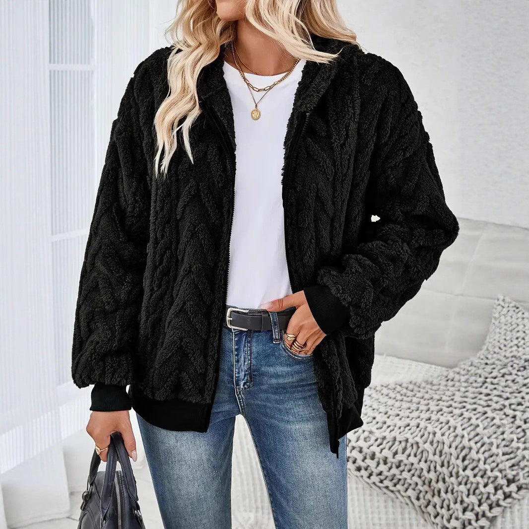 Damen Fleece-Jacke mit Struktur R&B