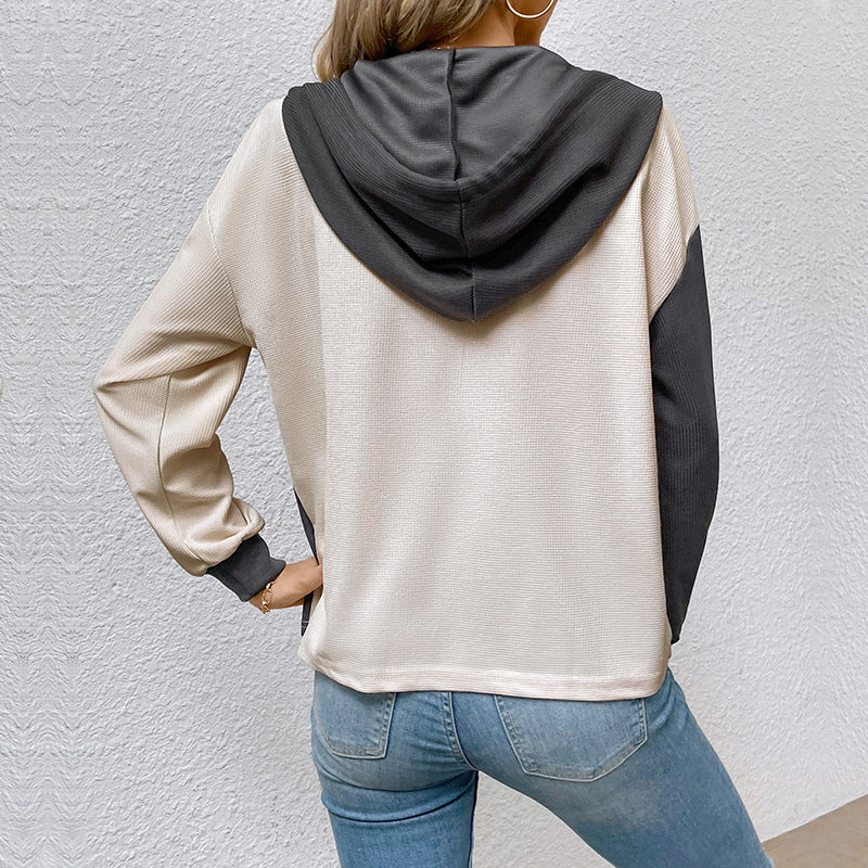 Damen Lässiges Kapuzenoberteil mit strukturiertem Stoff und modernen Details R&B