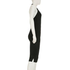 Damen körperbetonter Jumpsuit mit tiefem Rückenausschnitt und reinem Design R&B