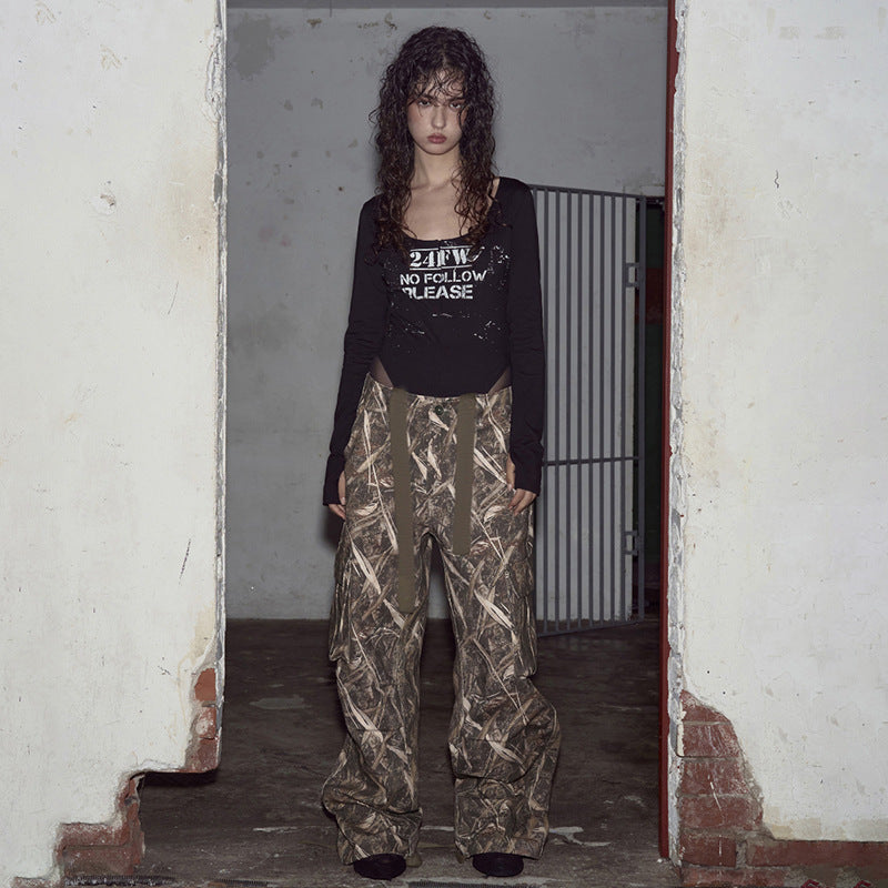 Damen Utility-Hosen im Camouflagedesign mit verstellbarem Bund und praktischen Seitentaschen R&B