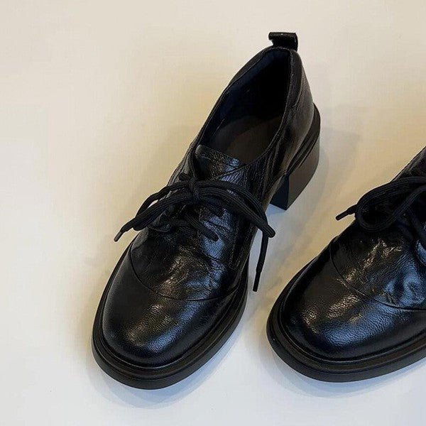 Damen Klassische Schnürschuhe mit komfortablem Blockabsatz R&B