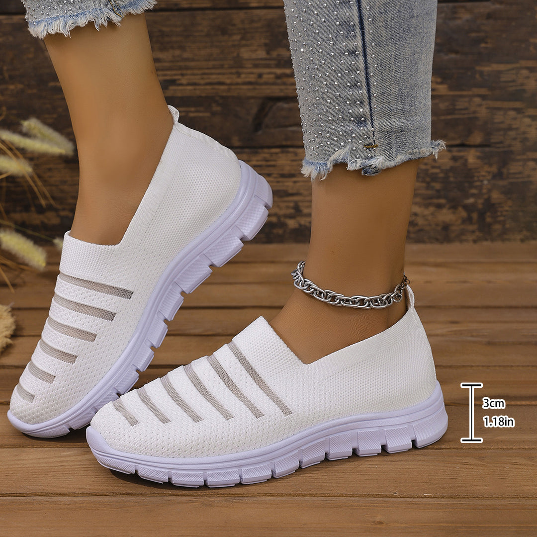Damen Atmungsaktive Slip-On Sneakers mit elastischem Riemendesign R&B