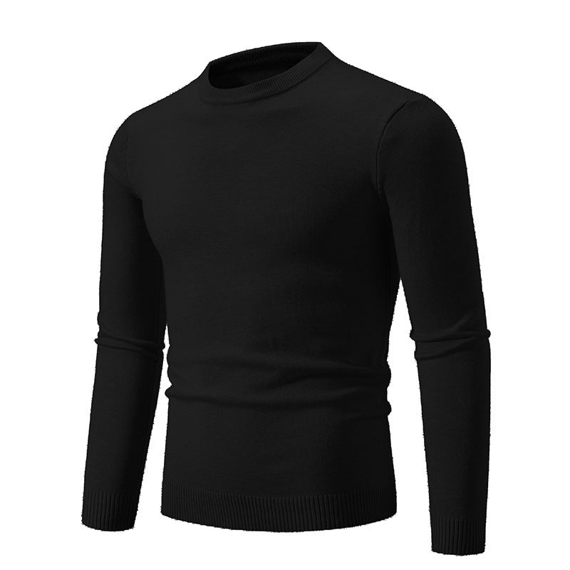 Herren Feiner Strickpullover mit Rundhalsausschnitt und Rippdetails R&B