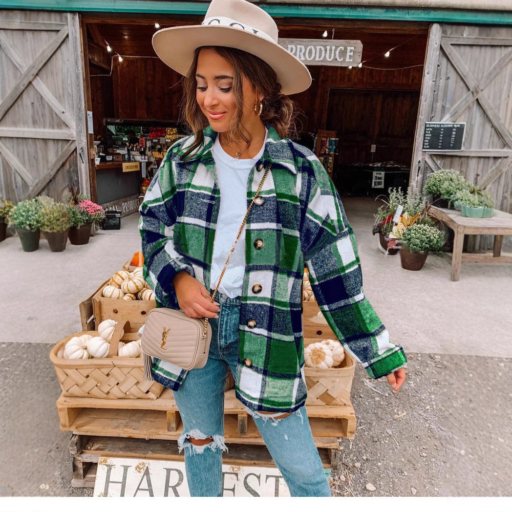Damen Kariertes Flanellhemd R&B