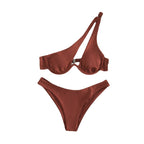 Damen Triangel-Bikini mit asymmetrischem Schnitt und gepolstertem Oberteil R&B