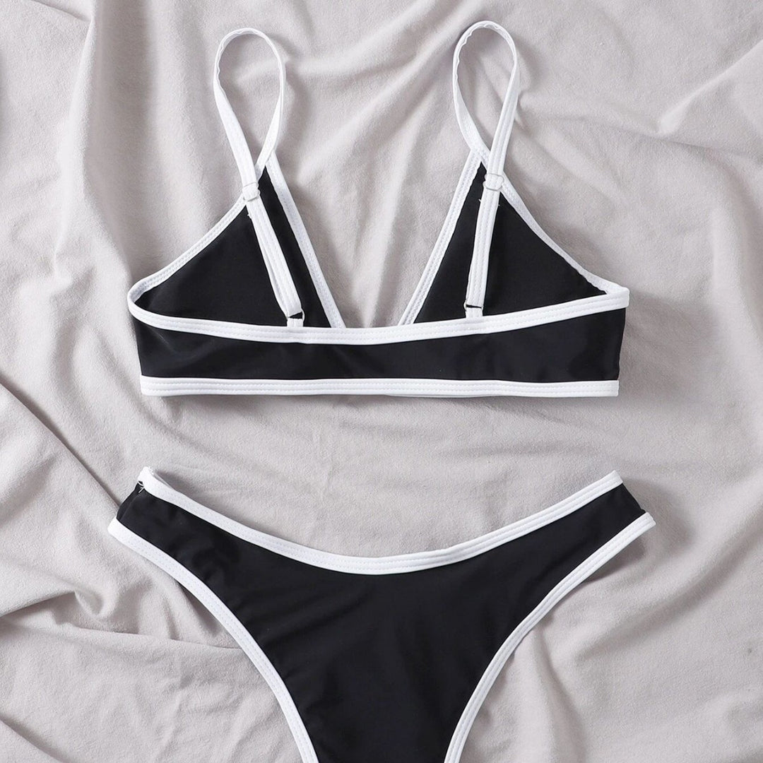 Damen Triangel-Bikini mit kontrastierenden Details R&B