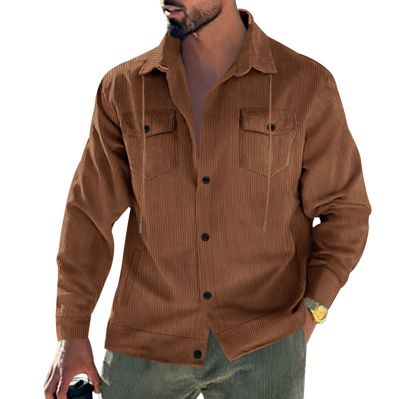 Herren Cord-Jacke mit praktischen Taschen und klassischem Schnitt R&B