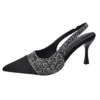Damen Slingback Pumps mit elegantem Tweed-Design R&B