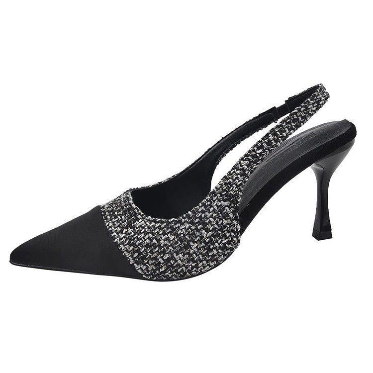Damen Slingback Pumps mit elegantem Tweed-Design R&B