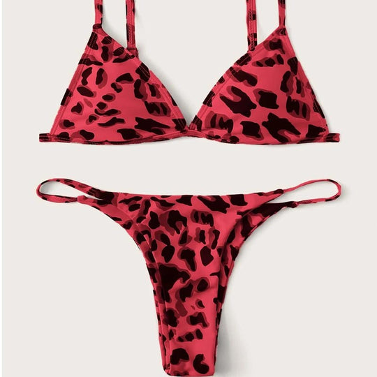 Damen Triangel-Bikini mit aufregendem Leoparden-Design R&B